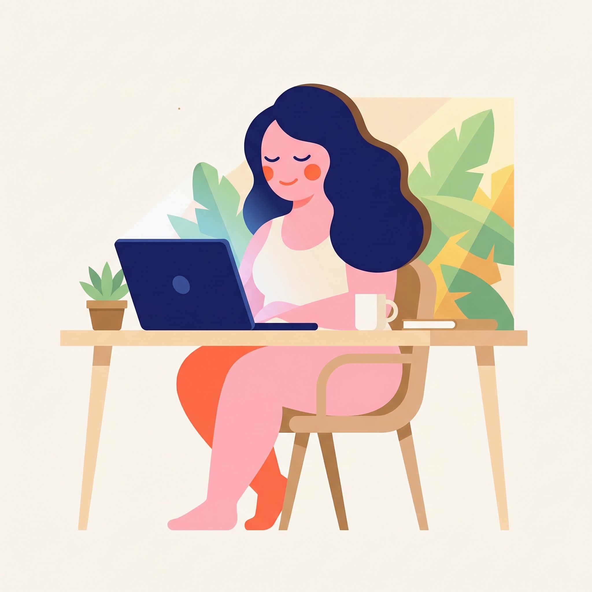 Illustration d'une s&eacute;ance de sophrologie en visioconf&eacute;rence sur un ordinateur portable